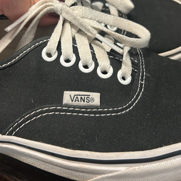 Vans Authentic Shoe - Black and White Canvas Sneakers - Picture 3 of 6